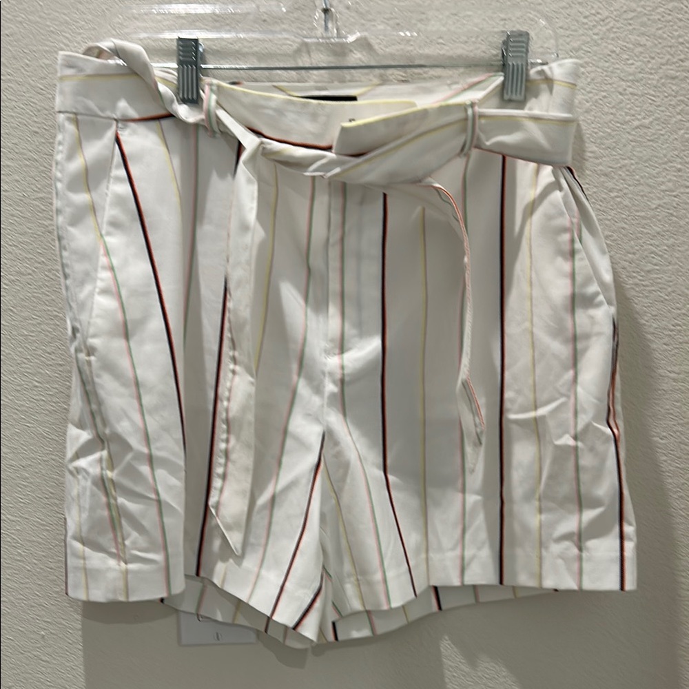 Banana Republic Striped White and Red Women's Shorts